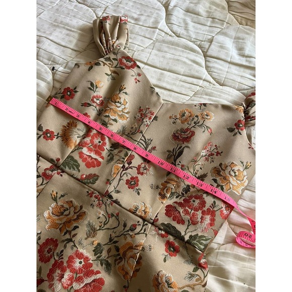 Markarian Apollonia Gold Floral Brocade 8 Dress - Picture 13 of 14